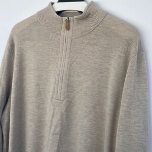 Vineyard Vines Cream 1/4th Zip Merino Wool Sweater Soft Knit XL